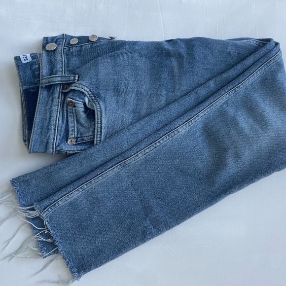 Re/Done High Rise Ankle Crop Jeans - Picture 2 of 10